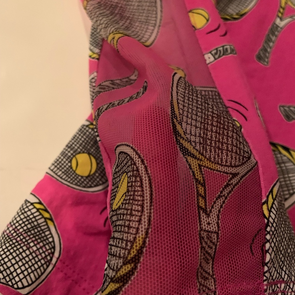 IBKUL Venus Hot Pink Tennis Racket Print Women's Top Size Medium Long Sleeved - Picture 5 of 10